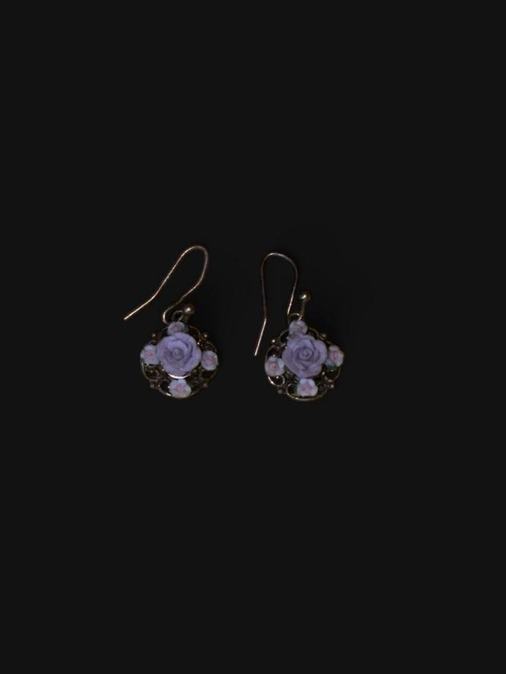 Lavender Rose Drop Earrings - Women Jewelry